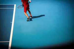 53030780 - man plays  at the tennis court
